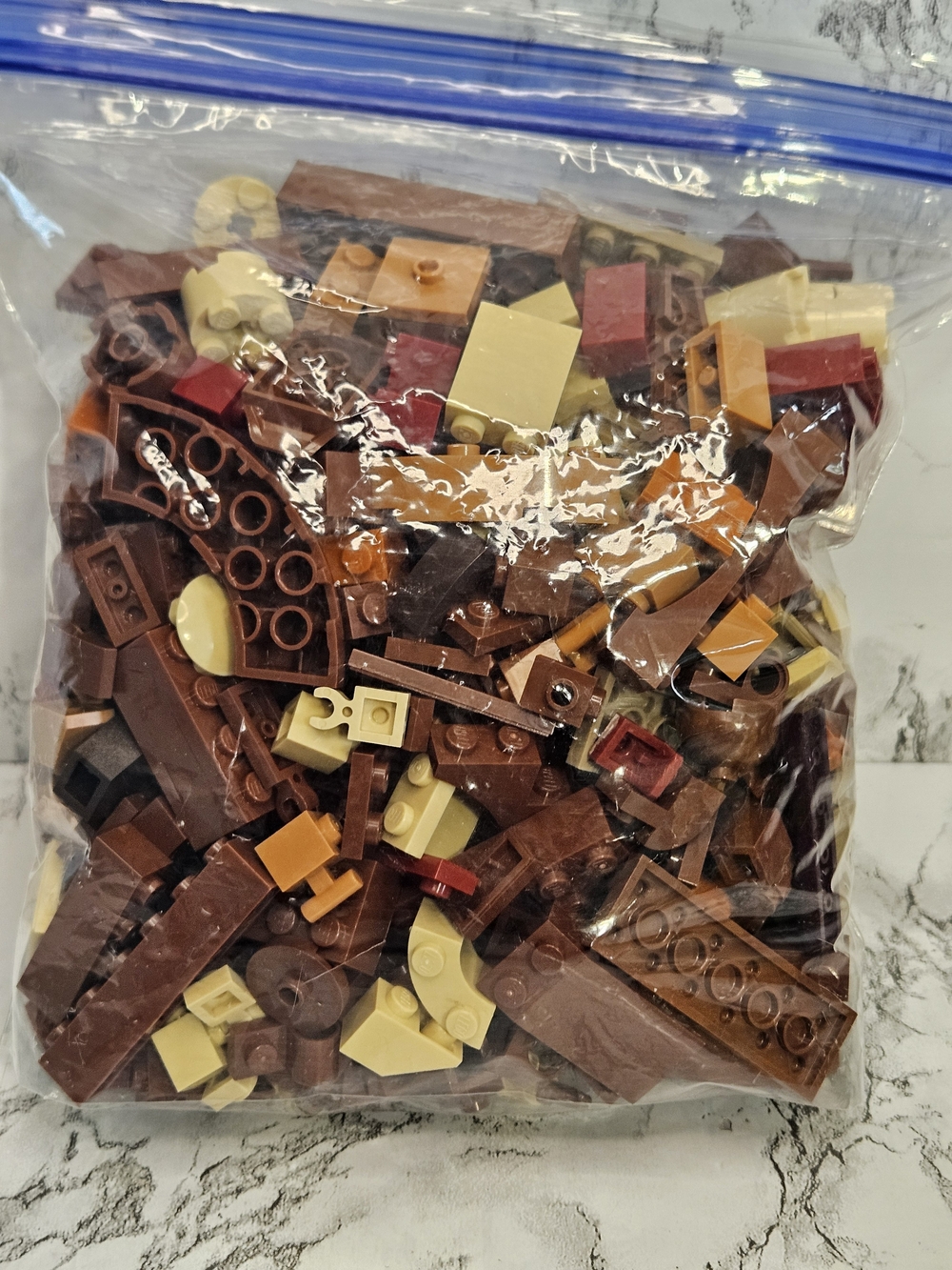 Lego Mixed Brown, Tan, and Dark Red Brick Lot